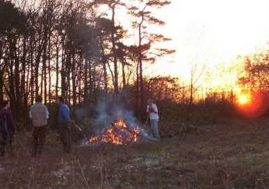 Sunset bonfire